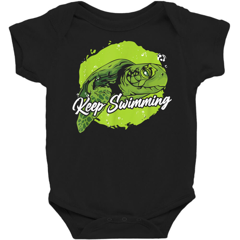 Keep Swimming Red Eared Slider Tortoise Painted Lover Turtle T Shirt Baby Bodysuit by kamrynshut8 | Artistshot