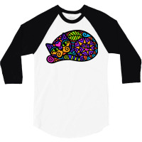 Doodley Doodlecat Sleepy 80s 3/4 Sleeve Shirt | Artistshot