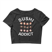 Womens Sushi Addict Japan Food Cute Kawaii Vneck Crop Top | Artistshot