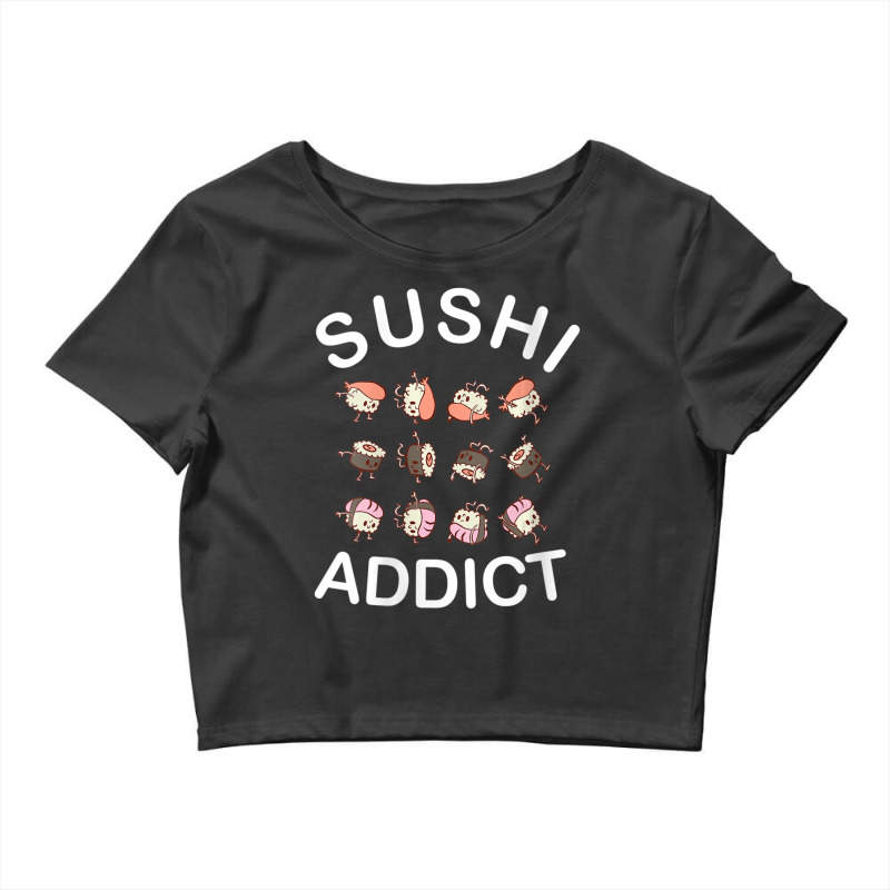 Womens Sushi Addict Japan Food Cute Kawaii Vneck Crop Top by namnguyen | Artistshot