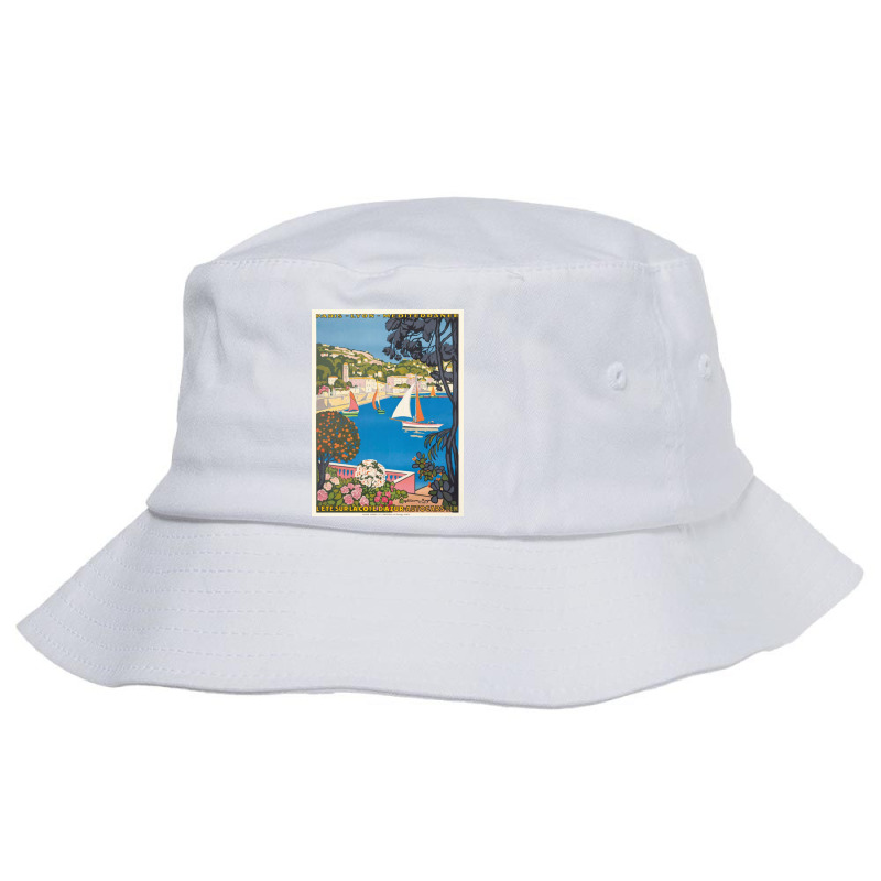 1926 France Summer On The Cote D'azur Travel Bucket Hat | Artistshot