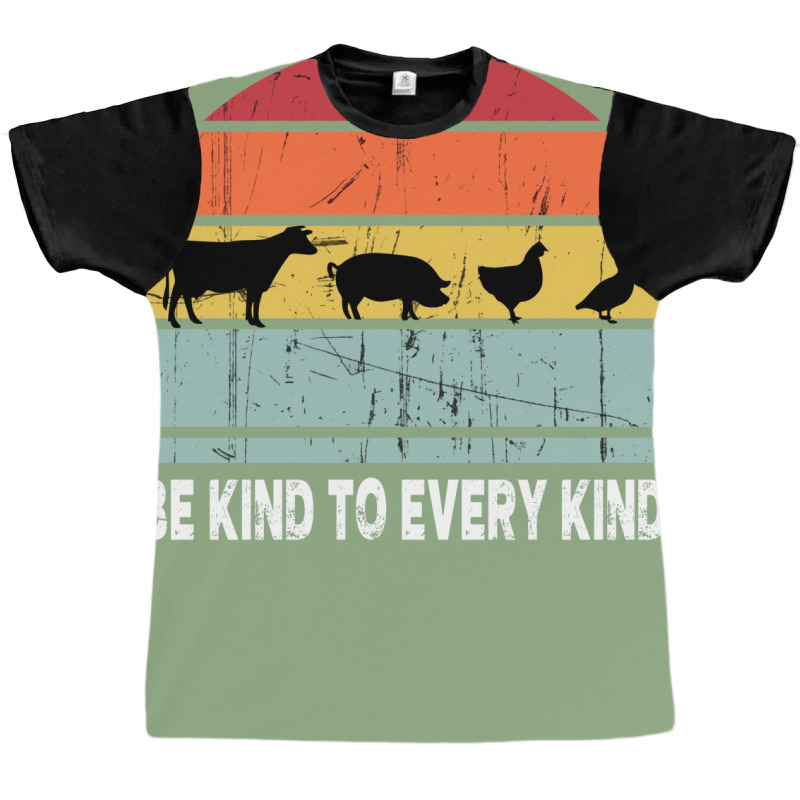 Be Kind To Every Kind T  Vegan Vegetarian Retro Quote Graphic T-shirt | Artistshot