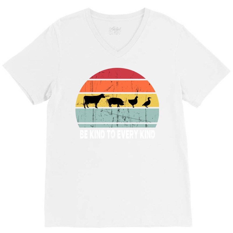 Be Kind To Every Kind T  Vegan Vegetarian Retro Quote V-neck Tee | Artistshot