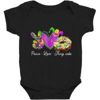 Peace Love King Cake Shirt A Mardi Gras Party Carnival T Shirt Baby Bodysuit | Artistshot