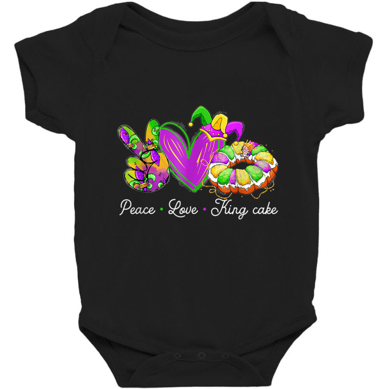 Peace Love King Cake Shirt A Mardi Gras Party Carnival T Shirt Baby Bodysuit | Artistshot