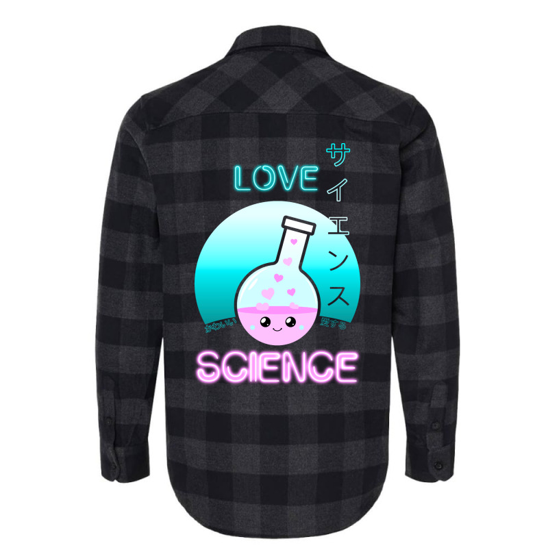 Love Science Kawaii Cute Chemistry Flask Japanese Aesthetic Vintage Flannel Shirt | Artistshot