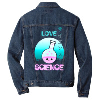 Love Science Kawaii Cute Chemistry Flask Japanese Aesthetic Vintage Men Denim Jacket | Artistshot