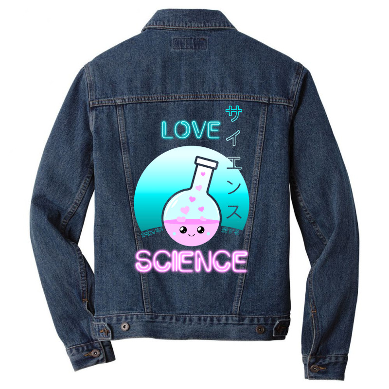 Love Science Kawaii Cute Chemistry Flask Japanese Aesthetic Vintage Men Denim Jacket | Artistshot