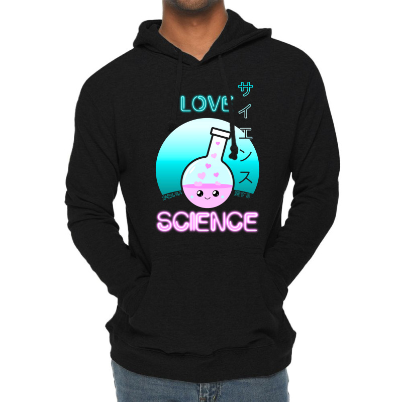 Love Science Kawaii Cute Chemistry Flask Japanese Aesthetic Vintage Lightweight Hoodie | Artistshot