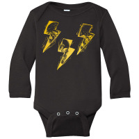 Lightning Skull Gold Long Sleeve Baby Bodysuit | Artistshot