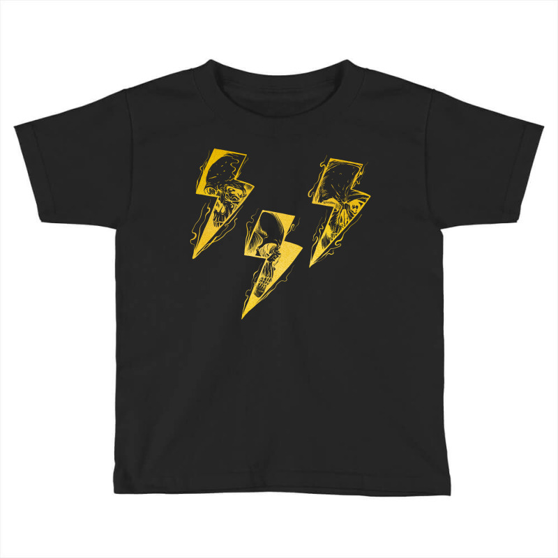 Lightning Skull Gold Toddler T-shirt by Gurkan | Artistshot