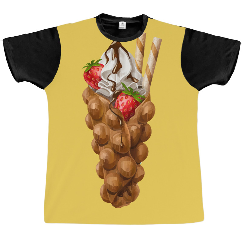 Bubble Waffle Ice Cream ,egg Bubble Waffle Vanilla Ice Cream Graphic T-shirt by tomjerrycrush39 | Artistshot