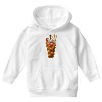 Bubble Waffle Ice Cream ,egg Bubble Waffle Vanilla Ice Cream Youth Hoodie | Artistshot