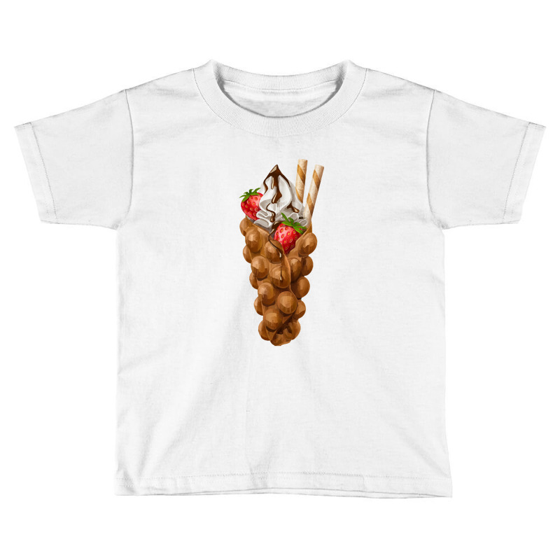 Bubble Waffle Ice Cream ,egg Bubble Waffle Vanilla Ice Cream Toddler T-shirt by tomjerrycrush39 | Artistshot