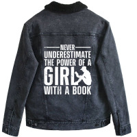 Funny Reading For Women Girls Bookworm Novel Book Lover Unisex Sherpa-lined Denim Jacket | Artistshot