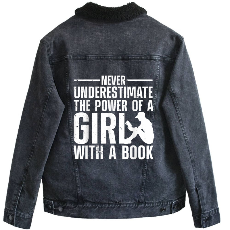 Funny Reading For Women Girls Bookworm Novel Book Lover Unisex Sherpa-Lined Denim Jacket by ChristopherCharlesWilliamson | Artistshot