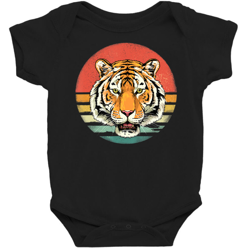 Hot Trend Retro Bengal Tiger Face Wildlife Zoo Jungle Animal Lover Baby Bodysuit by haodinhvan1 | Artistshot