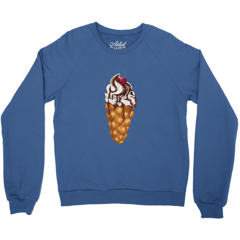 Bubble Waffle Ice Cream,egg Bubble Waffle Vanilla Ice Cream Crewneck Sweatshirt by tomjerrycrush39 | Artistshot