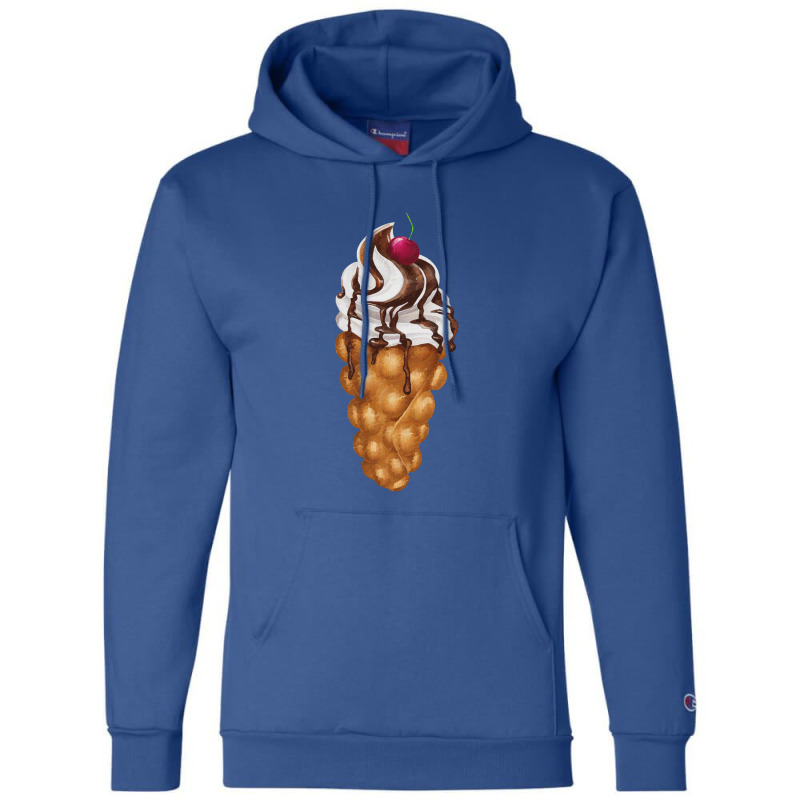 Bubble Waffle Ice Cream,egg Bubble Waffle Vanilla Ice Cream Champion Hoodie by tomjerrycrush39 | Artistshot