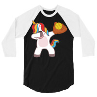 Softball Unicorn Dabbing Travel 3/4 Sleeve Shirt | Artistshot