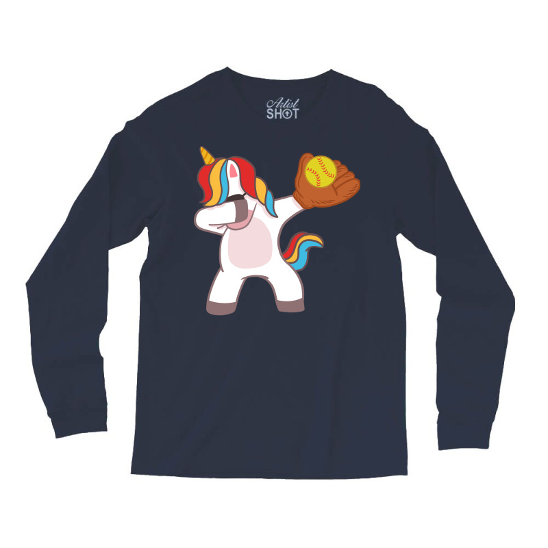 Softball Unicorn Dabbing Travel Long Sleeve Shirts | Artistshot