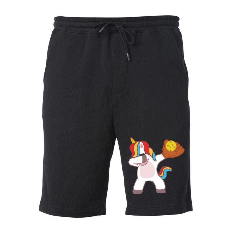 Softball Unicorn Dabbing Travel Fleece Short | Artistshot