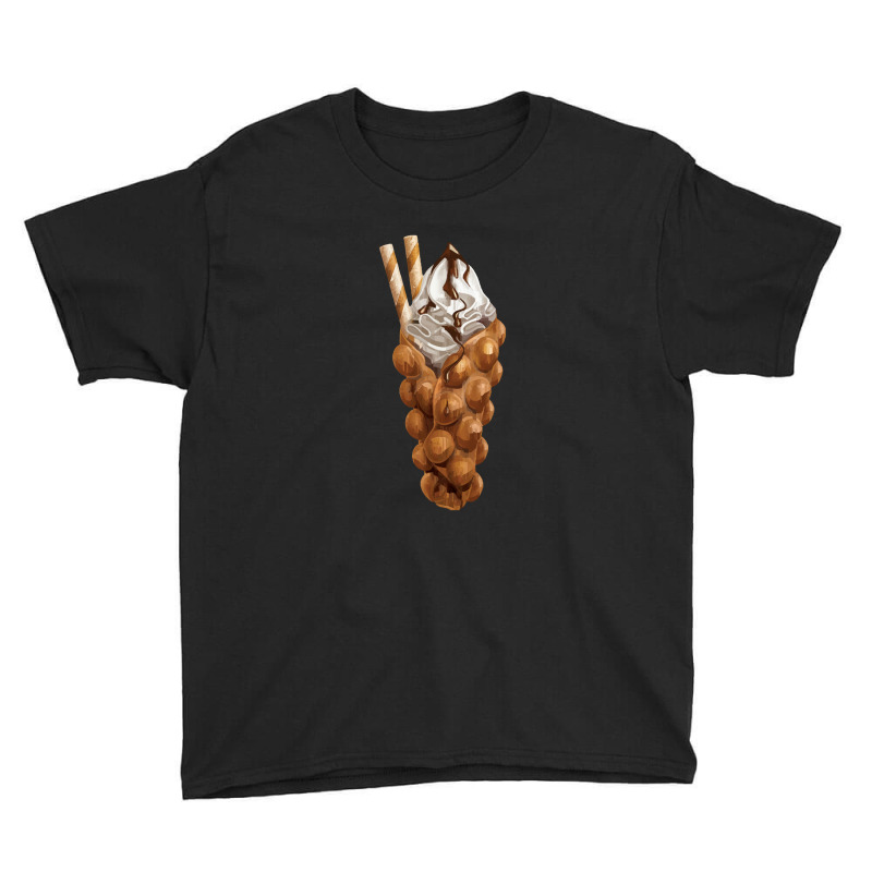 Bubble Waffle Ice Cream,egg Bubble Waffle Vanilla Ice Cream Youth Tee by tomjerrycrush39 | Artistshot