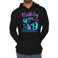 Kids 9 Year Old Gift Mermaid Tail 9th Birthday Girl Daughter T Shirt Lightweight Hoodie | Artistshot