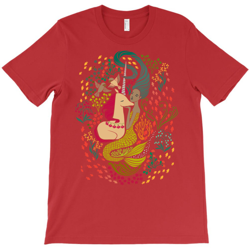 The Mermaid And The Unicorn Retro T-shirt | Artistshot