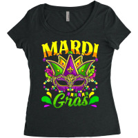 Mardi Gras Mask Beads New Orleans Mardi Gras Parade Carnival T Shirt Women's Triblend Scoop T-shirt | Artistshot