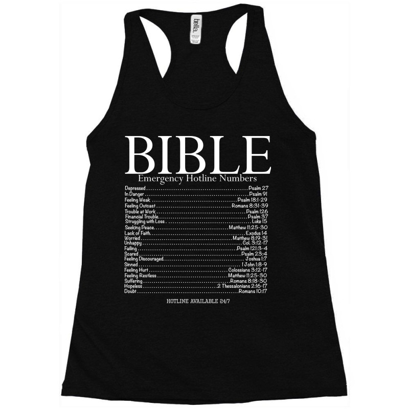 Bible Emergency Hotline Numbers Shirt, Bible Verse Shirt Racerback Tank by GARRICKFULLER | Artistshot