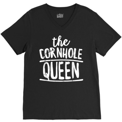 Cornhole Queen   Funny Bean Bag Toss T Shirt 4th Of July T Shirt V-neck Tee Designed By Mayballard