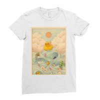 Duck At Sea Ladies Fitted T-shirt | Artistshot