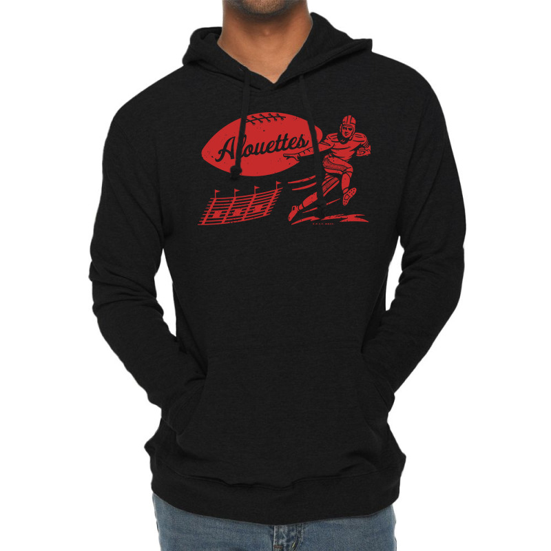 Vintage Football Montreal Alouettes Red Alouettes Wordmark Lightweight Hoodie | Artistshot