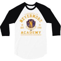 Nevermore Academy Retro Vintage 3/4 Sleeve Shirt | Artistshot