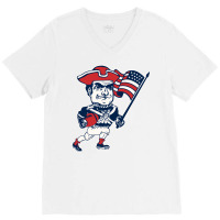 New England Football Mascot Girl V-neck Tee | Artistshot