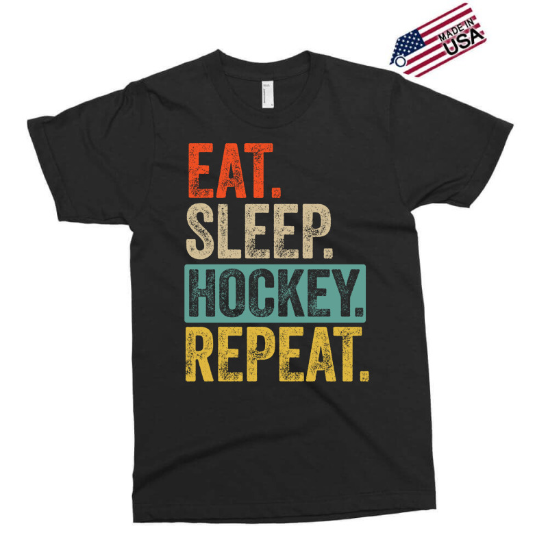 Eat Sleep Hockey Repeat Retro Vintage Gift Exclusive T-shirt | Artistshot