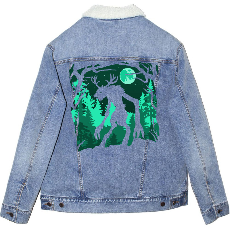 Night Wendigo Funny Unisex Sherpa-Lined Denim Jacket by knapetolamj | Artistshot