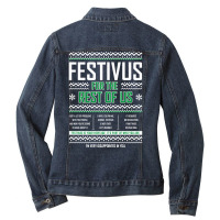 Festivus Cute Ladies Denim Jacket | Artistshot