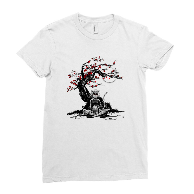 Cat Humanoid Holding Head Ladies Fitted T-Shirt by awhetzel | Artistshot