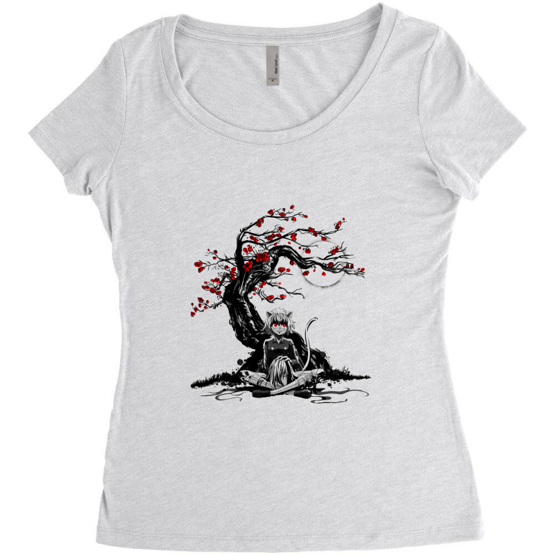 Cat Humanoid Holding Head Women's Triblend Scoop T-shirt by awhetzel | Artistshot