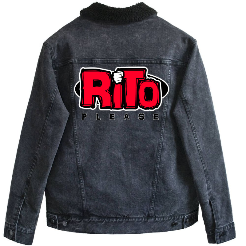 Rito Please Unisex Sherpa-Lined Denim Jacket by omonovwomgm | Artistshot