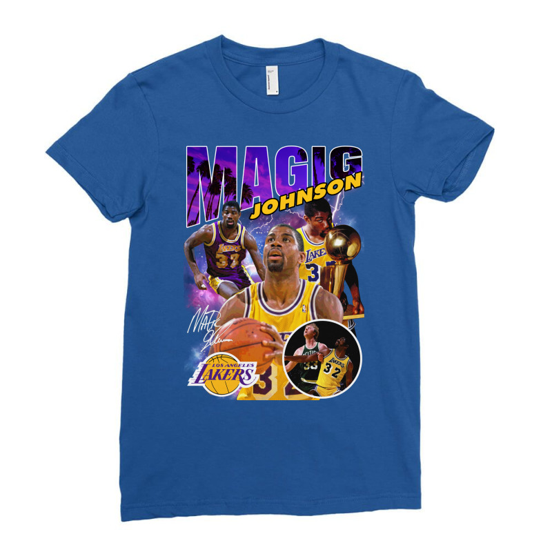 Magic Johnson 70s Ladies Fitted T-Shirt by milushgaffs | Artistshot