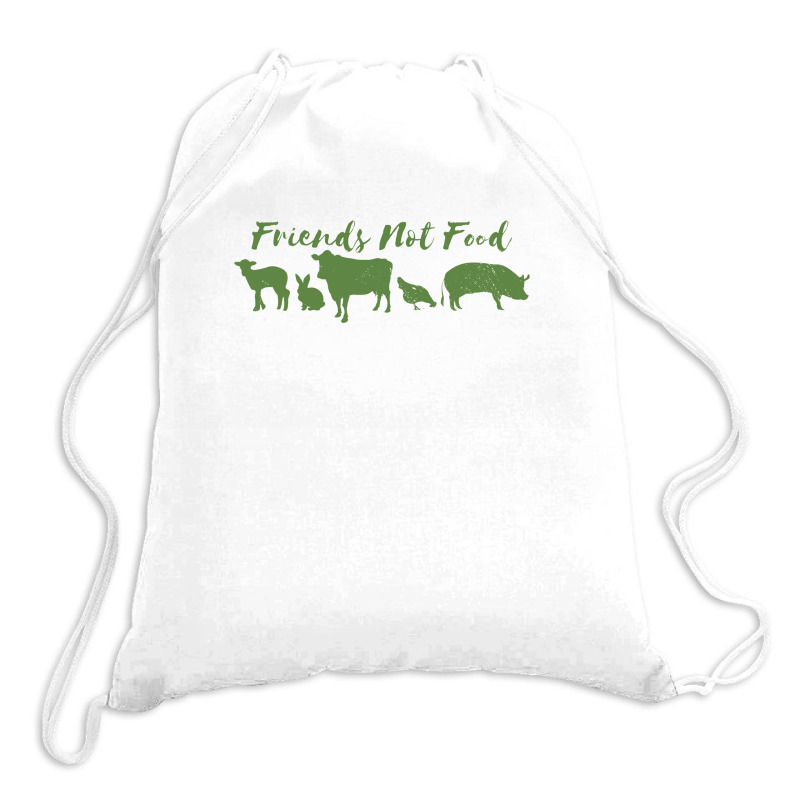 Animal Friends Vegan Drawstring Bags | Artistshot