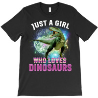 Dinosaurs Lover Just A Girl Who Loves Dinosaurs Cute Stars T-shirt | Artistshot