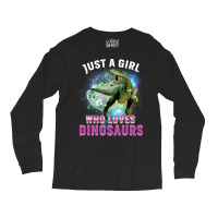 Dinosaurs Lover Just A Girl Who Loves Dinosaurs Cute Stars Long Sleeve Shirts | Artistshot