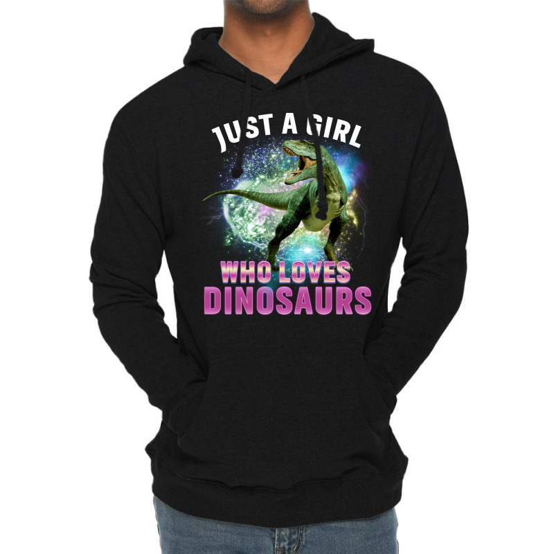 Dinosaurs Lover Just A Girl Who Loves Dinosaurs Cute Stars Lightweight Hoodie | Artistshot