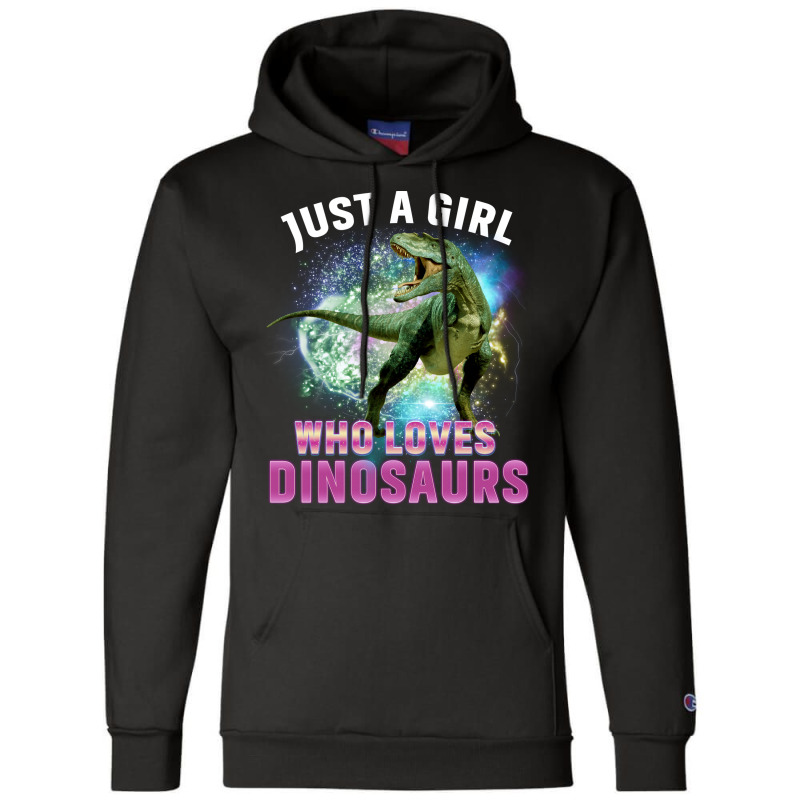 Dinosaurs Lover Just A Girl Who Loves Dinosaurs Cute Stars Champion Hoodie | Artistshot