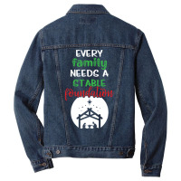 Every Family Needs A Stable Foundation Religious Christmas Hippie Men Denim Jacket | Artistshot