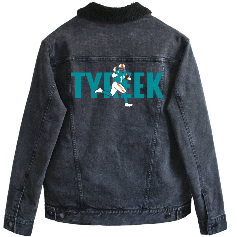 Tyreek Cheetah Miami Football Themed Vintage Unisex Sherpa-Lined Denim Jacket by kejaboant | Artistshot